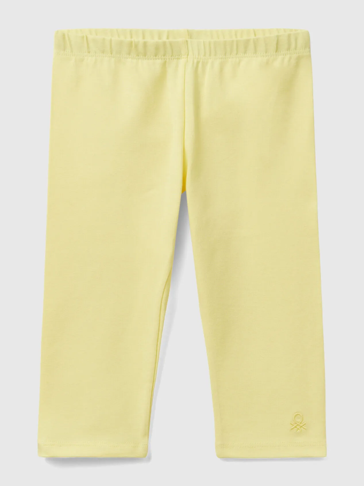 3/4 leggings in stretch cotton - Yellow | Benetton