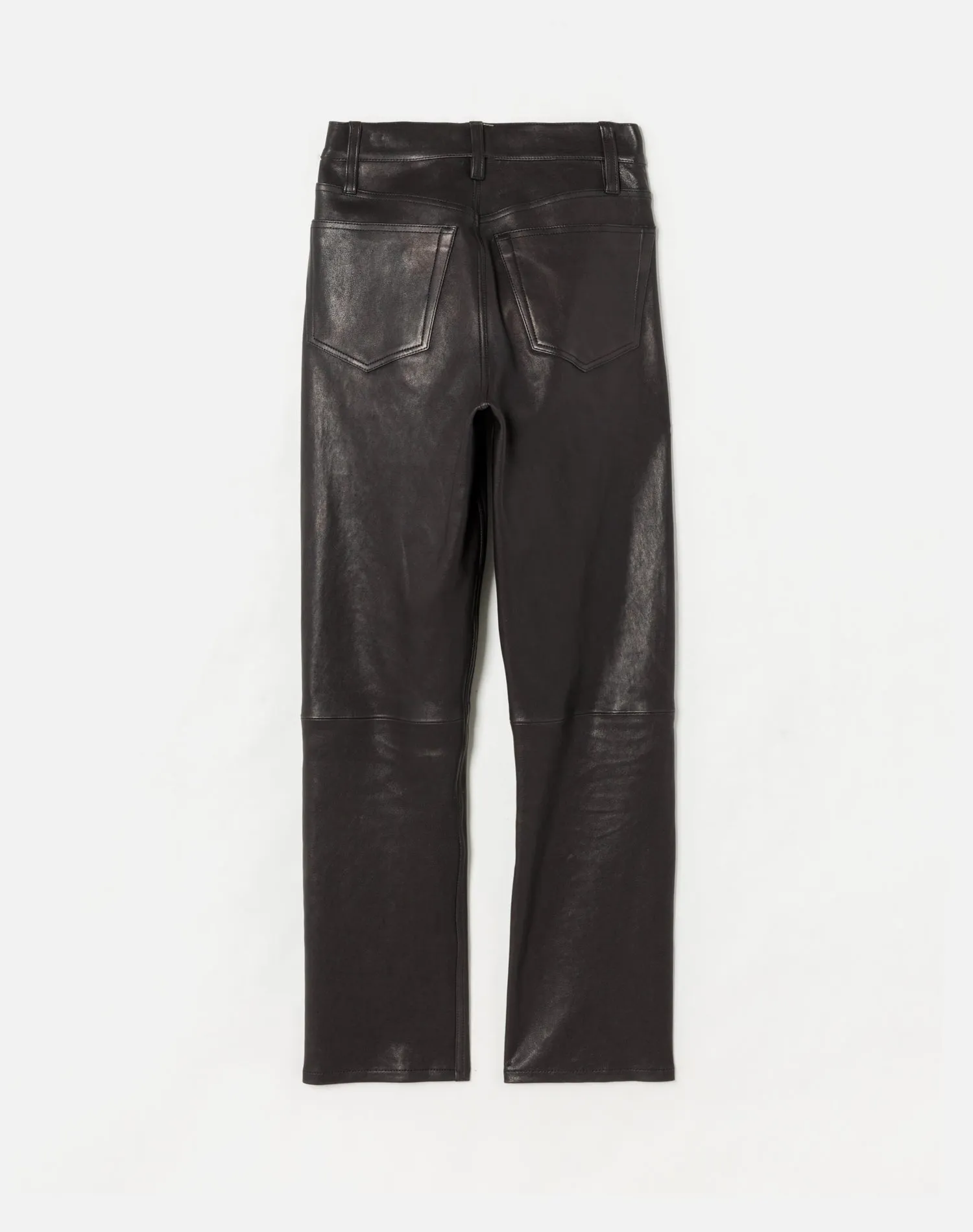 70s Stretch Straight - Black Leather