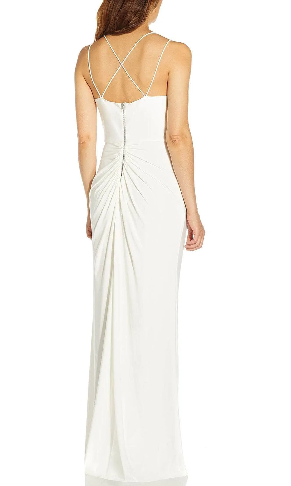 Adrianna Papell AP1E204233 - V-Neck Ruched Evening Gown