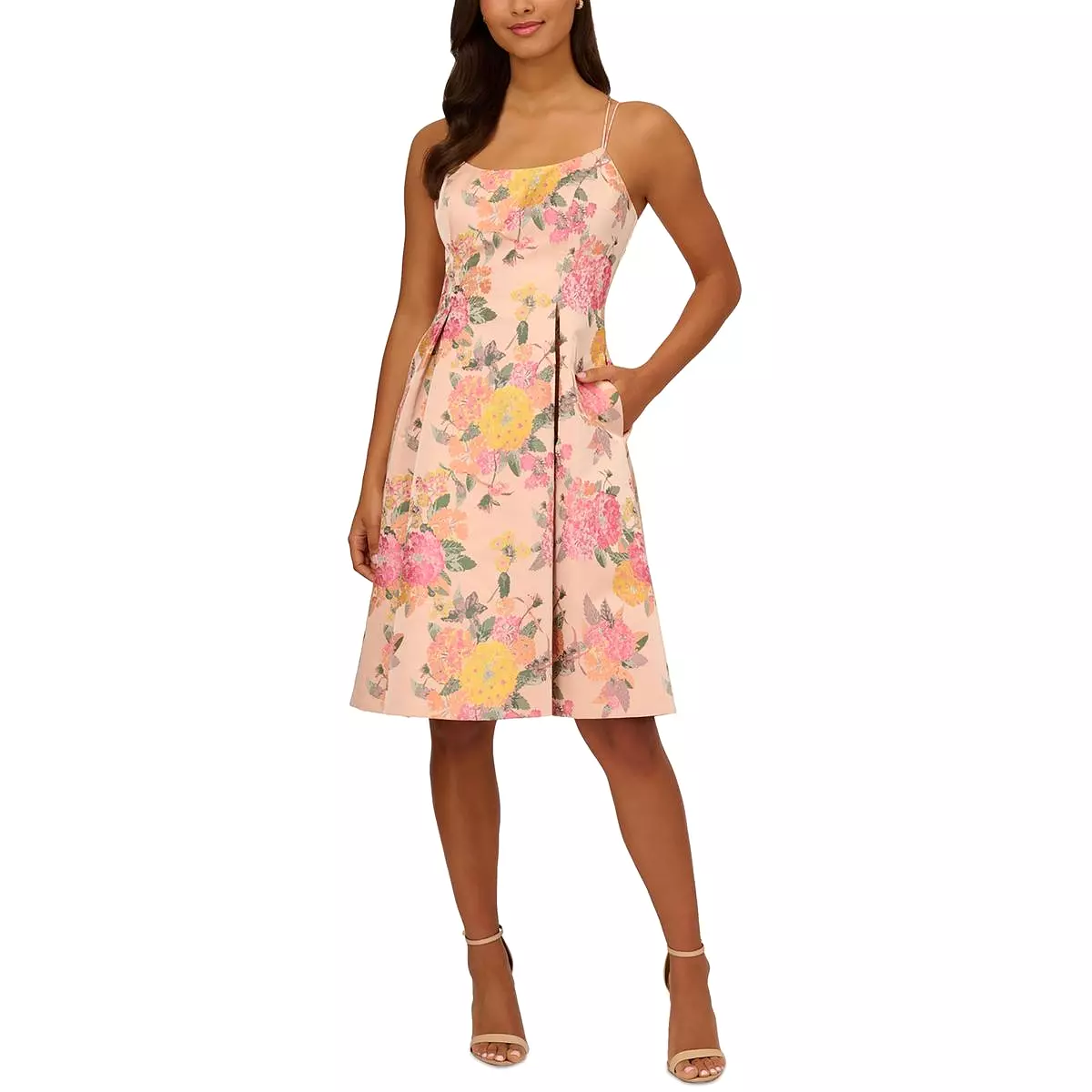 Adrianna Papell Womens Semi-Formal Knee-Length Cocktail And Party Dress