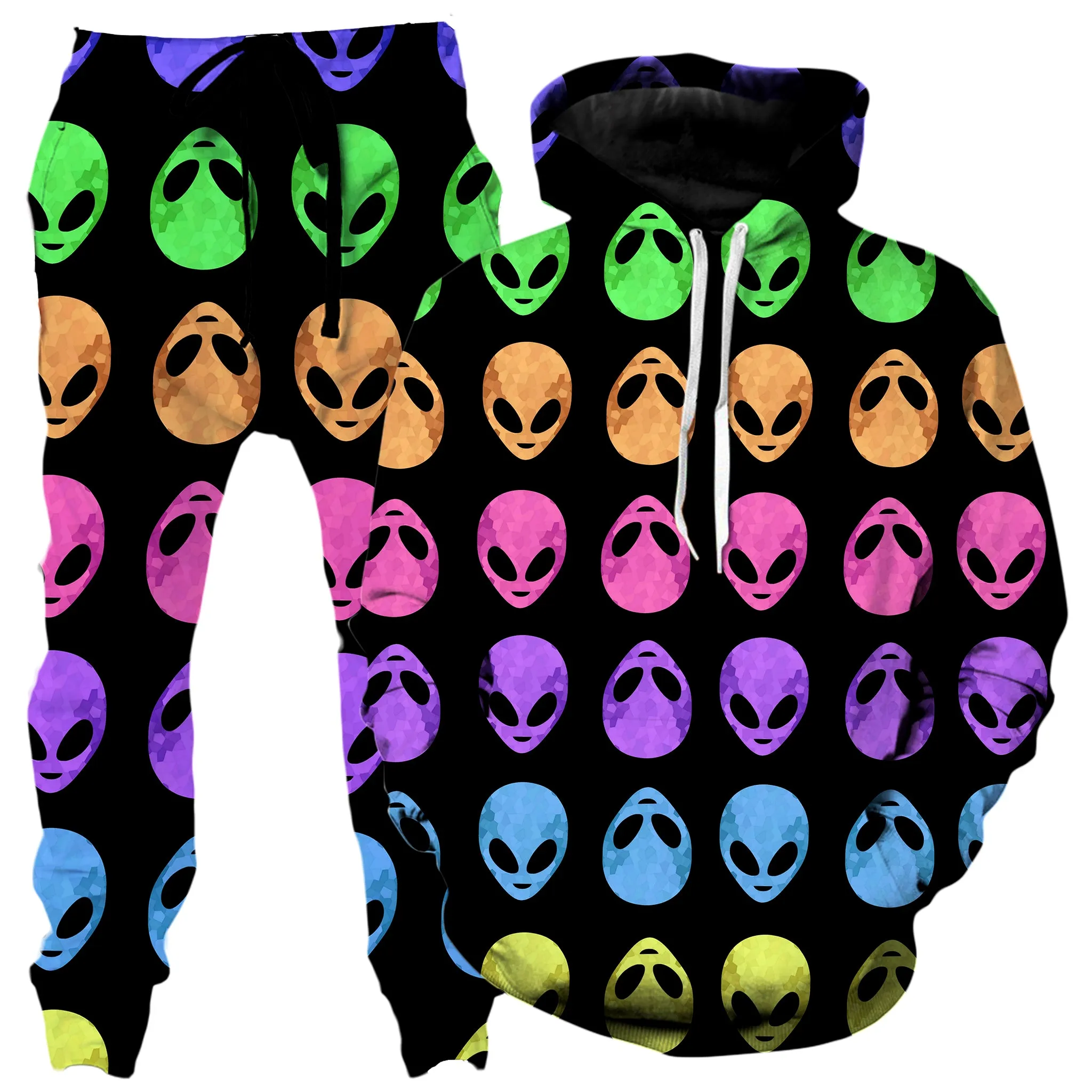 Alien Pattern Hoodie and Joggers Combo