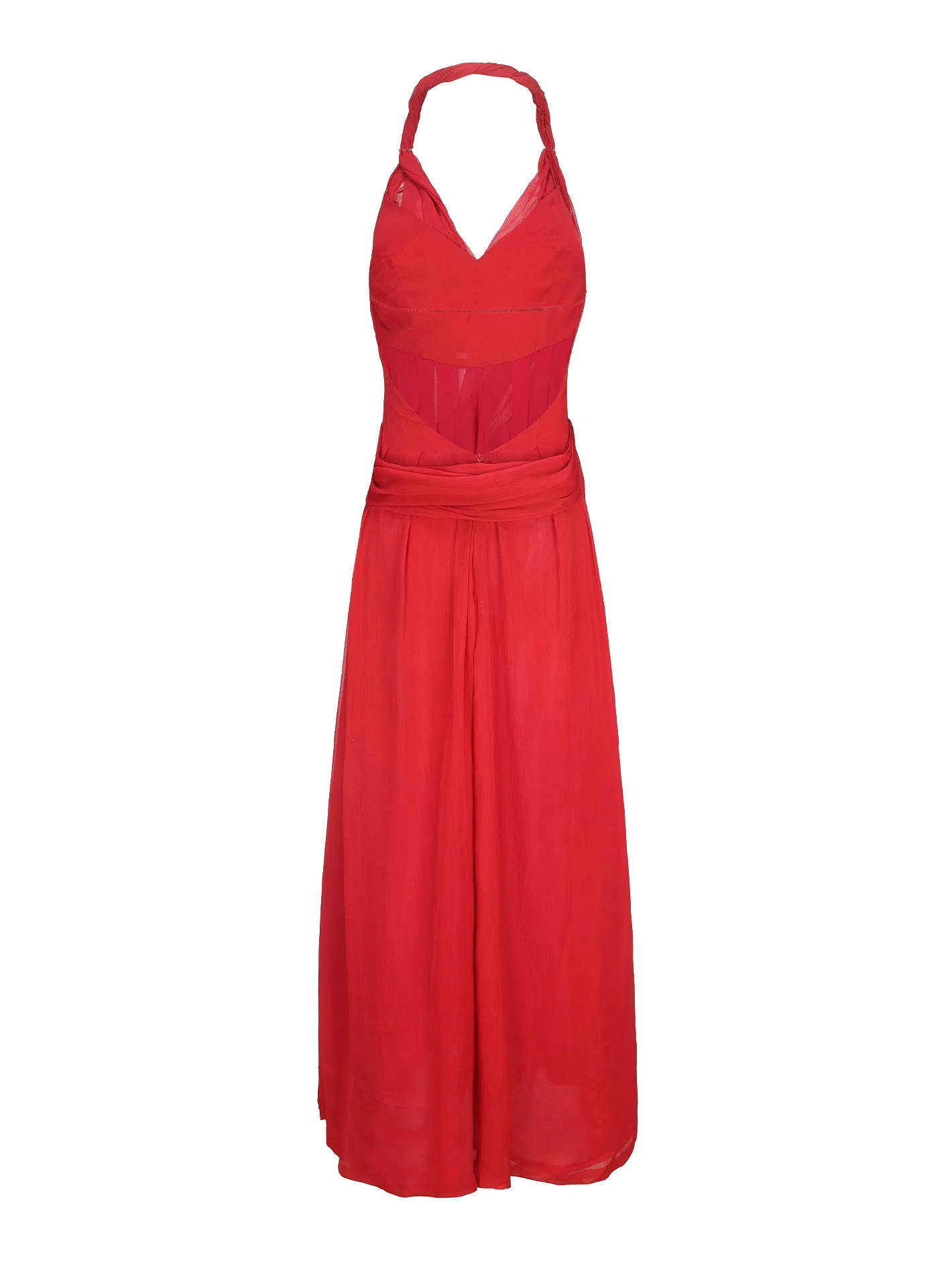 Amber Chiffon Dress (Red)