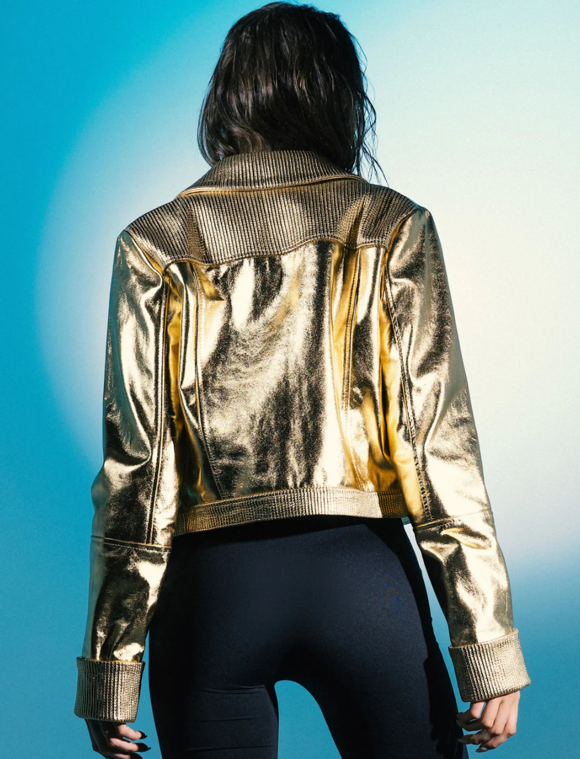 Auzinnia Leather Jacket Gold