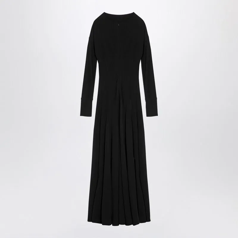 BLACK VISCOSE DRESS WITH CUT-OUT