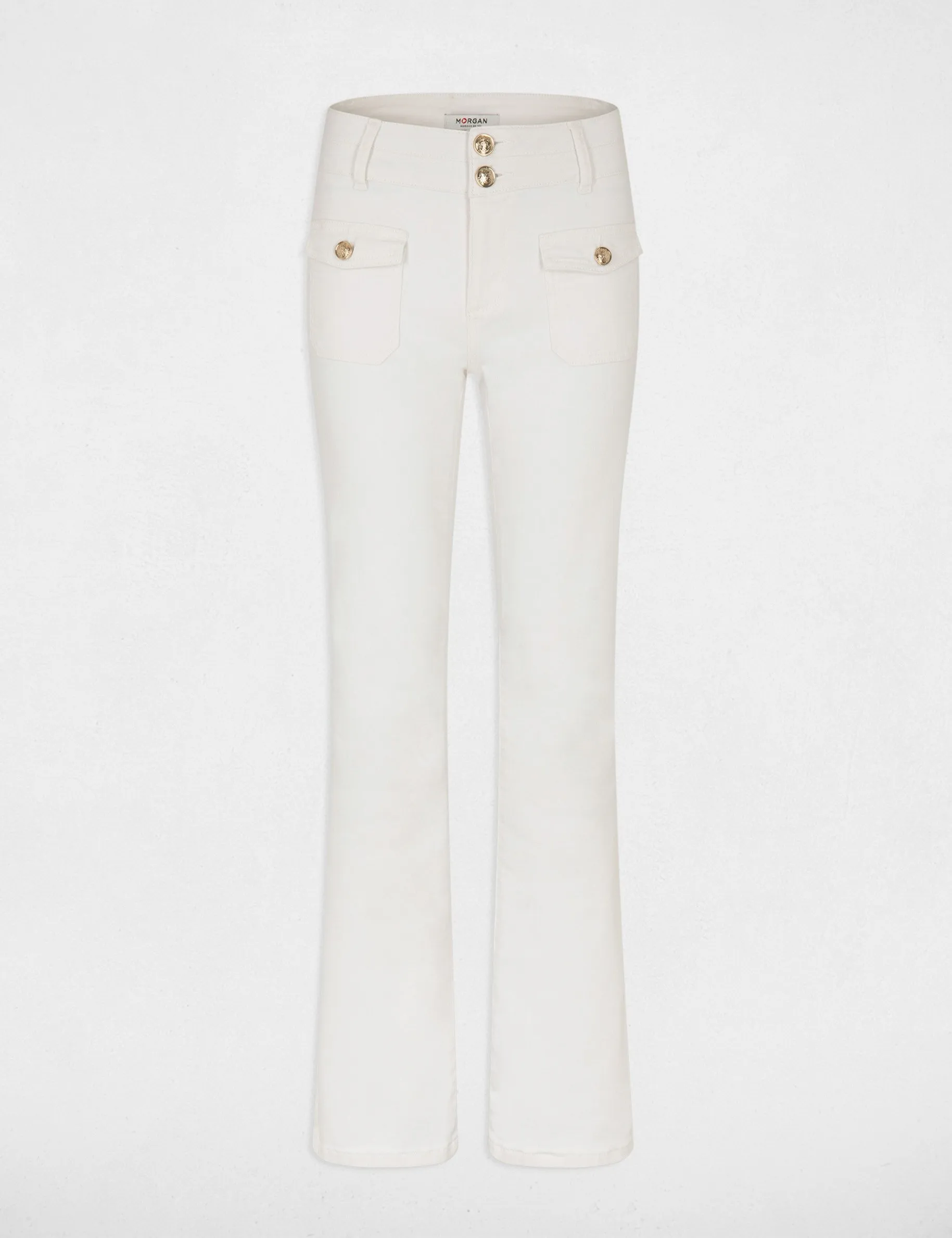 Bootcut jeans with flap pockets ivory women