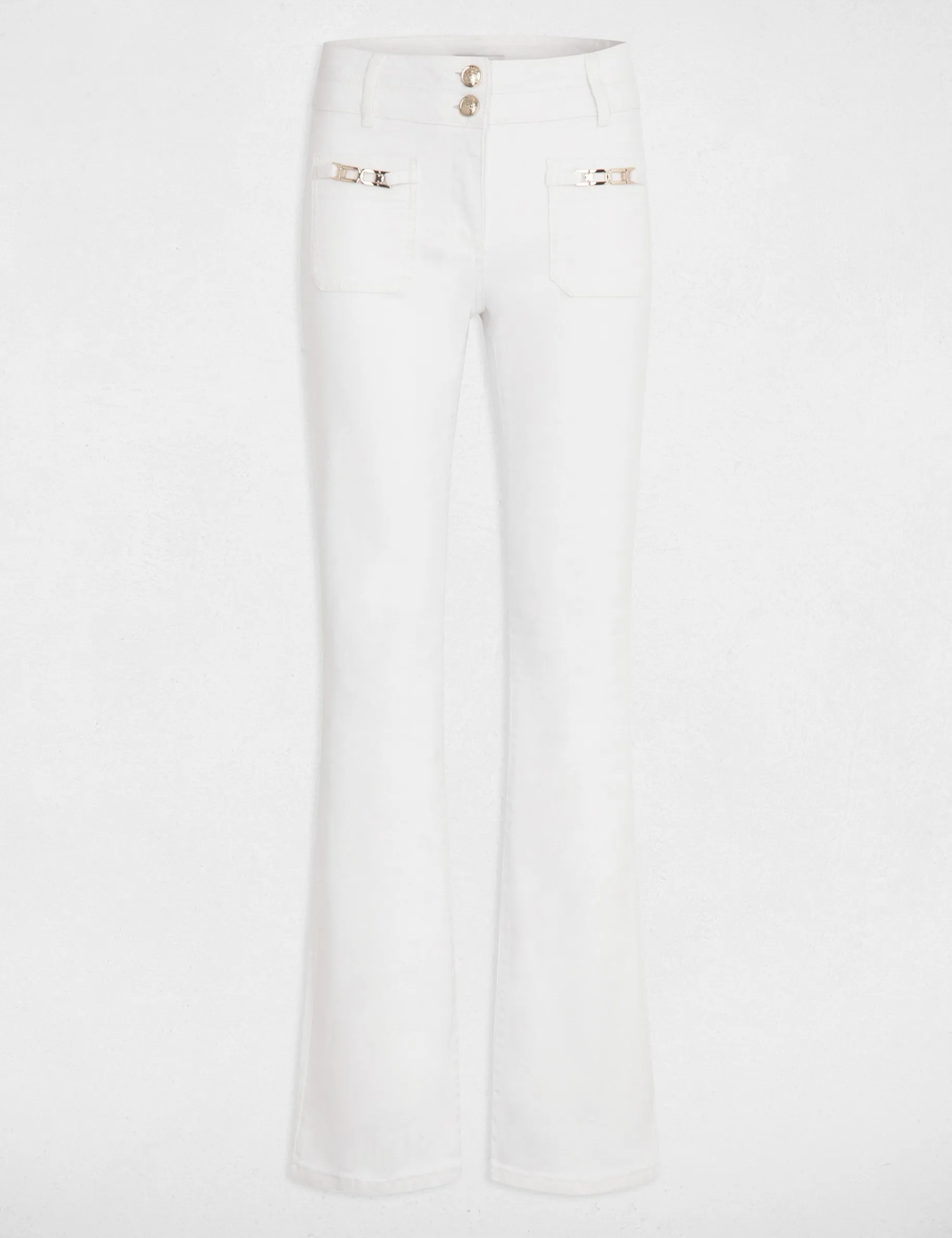 Bootcut jeans with ornaments ivory women