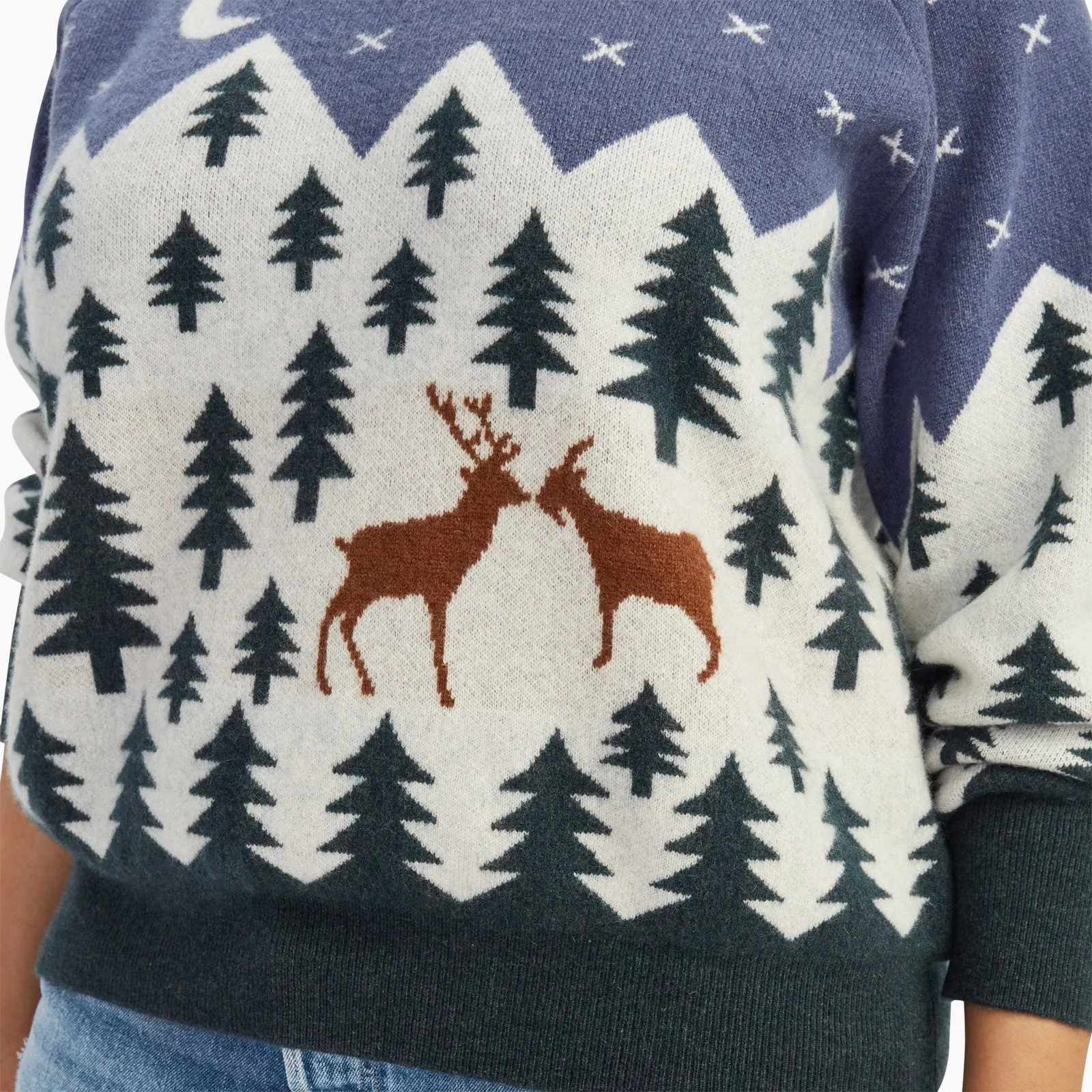 Cashmere Scenic Fair Isle Crewneck Sweater