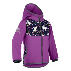 children's softshell jacket with fleece Unuo Basic Unicorns blackberry