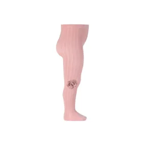 Condor Rib Tights W Wool Flower 2.466-526Rosa Palo