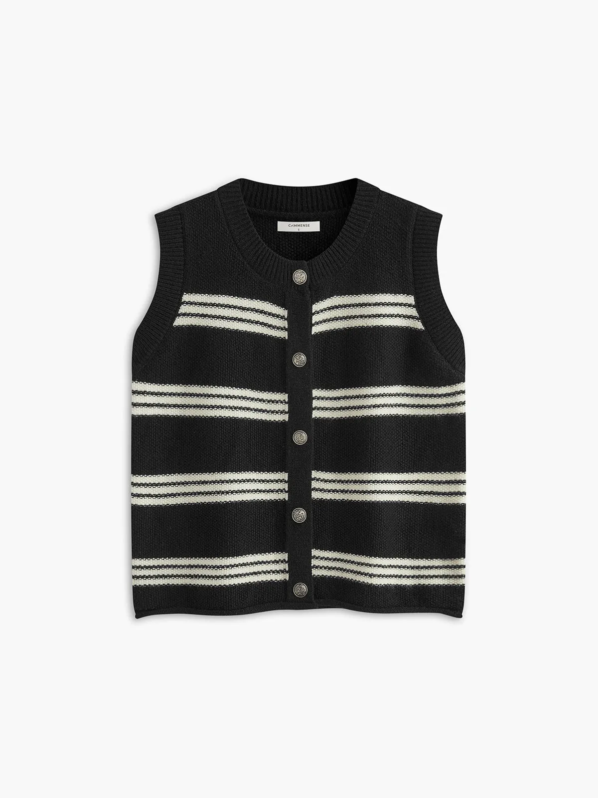 Crew Neck Striped Sweater Vest