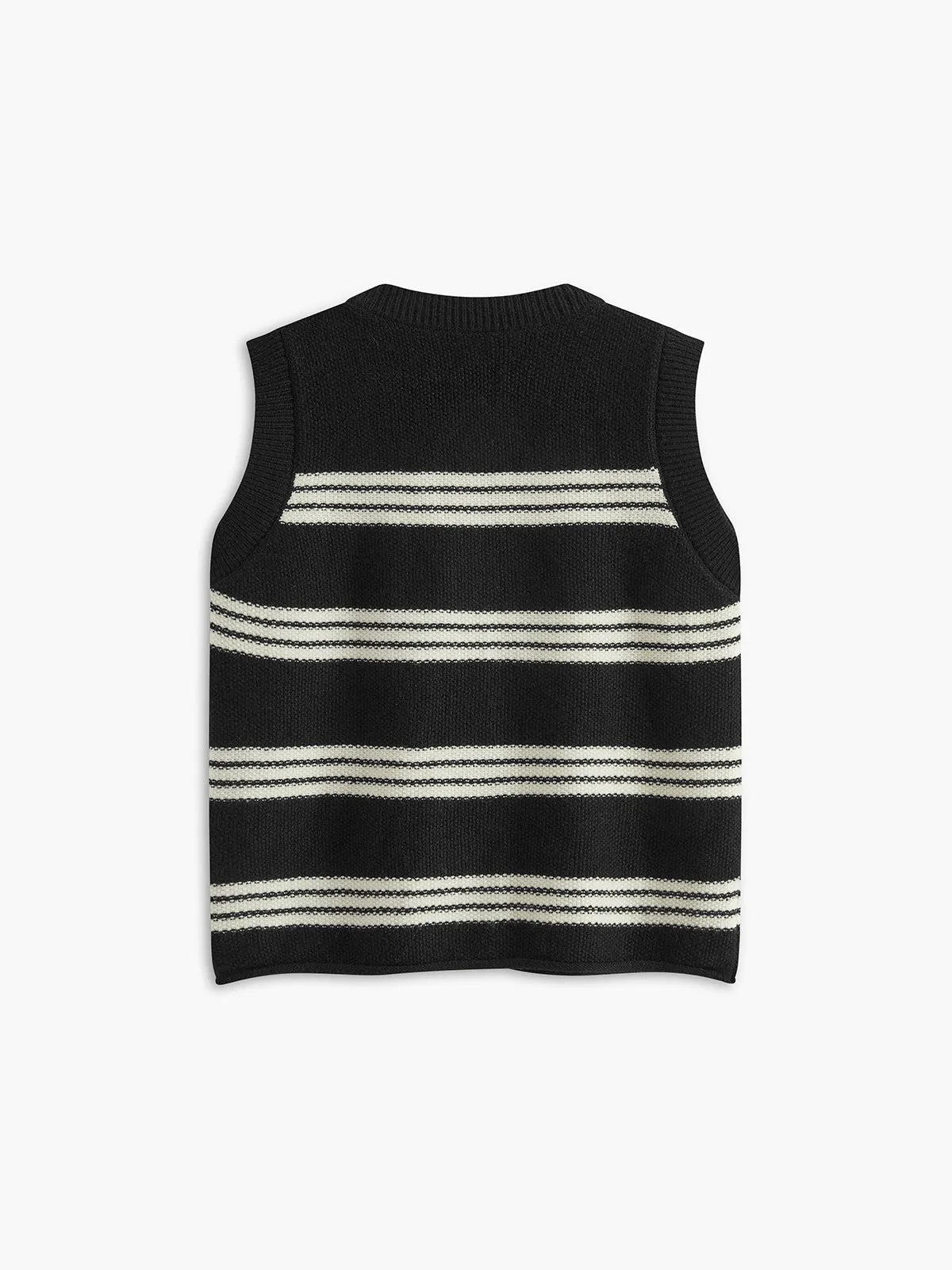 Crew Neck Striped Sweater Vest