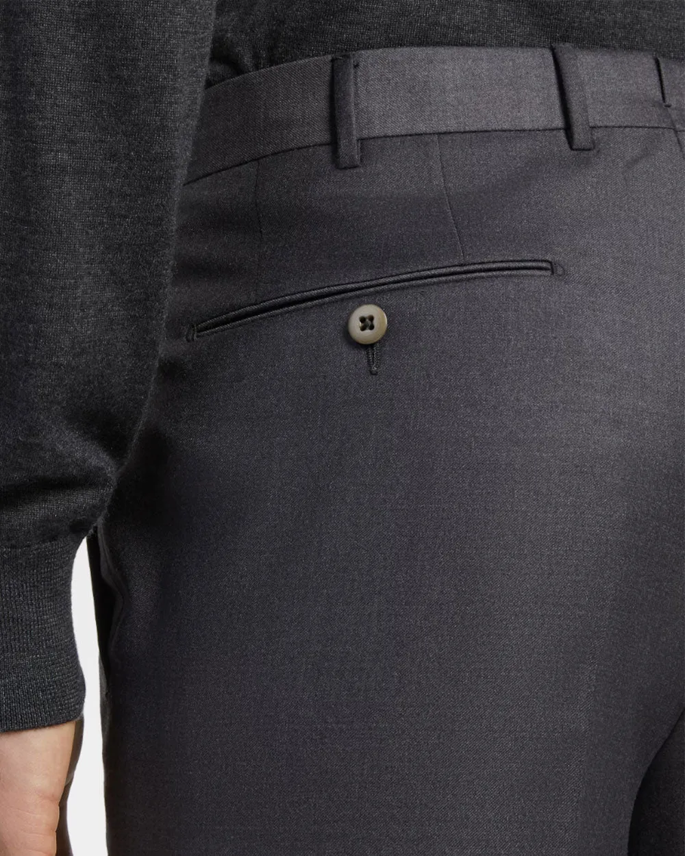 Dark Grey Basic Trofeo Wool Trouser