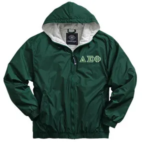 Delta Sigma Phi Greek Fleece Lined Full Zip Jacket w/ Hood - Charles River 9921 - TWILL