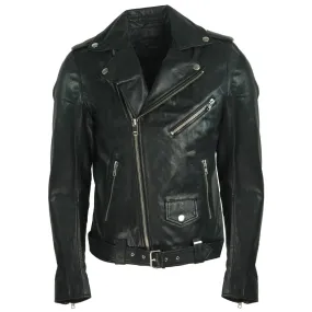 Diesel R Lumenirok Black Leather Biker Jacket