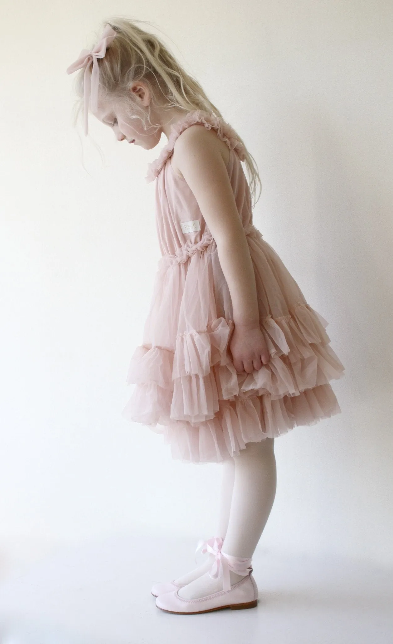 DOLLY by Le Petit Tom  RUFFLED CHIFFON DANCE DRESS ballet pink