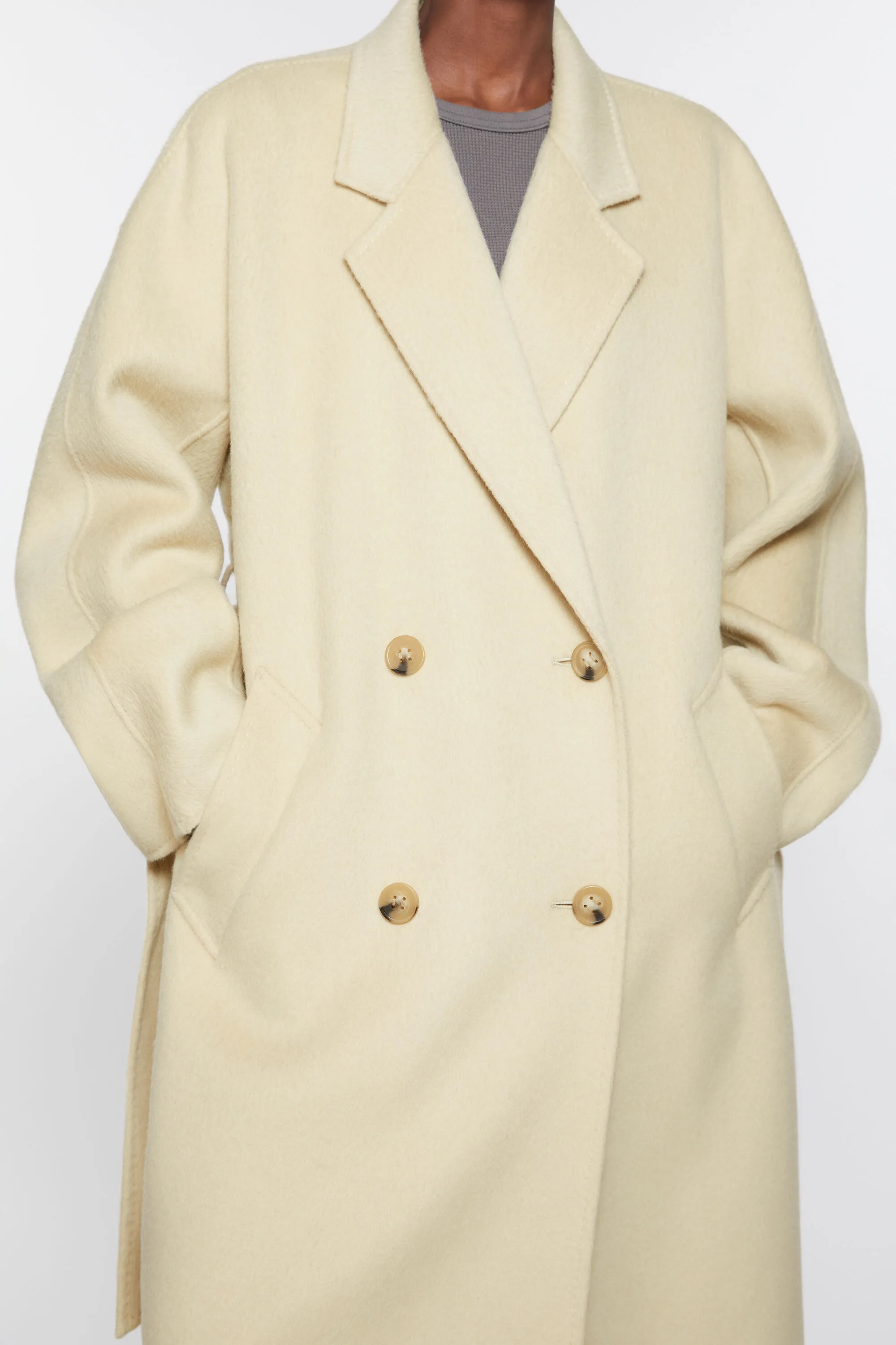 Double-breasted wool coat