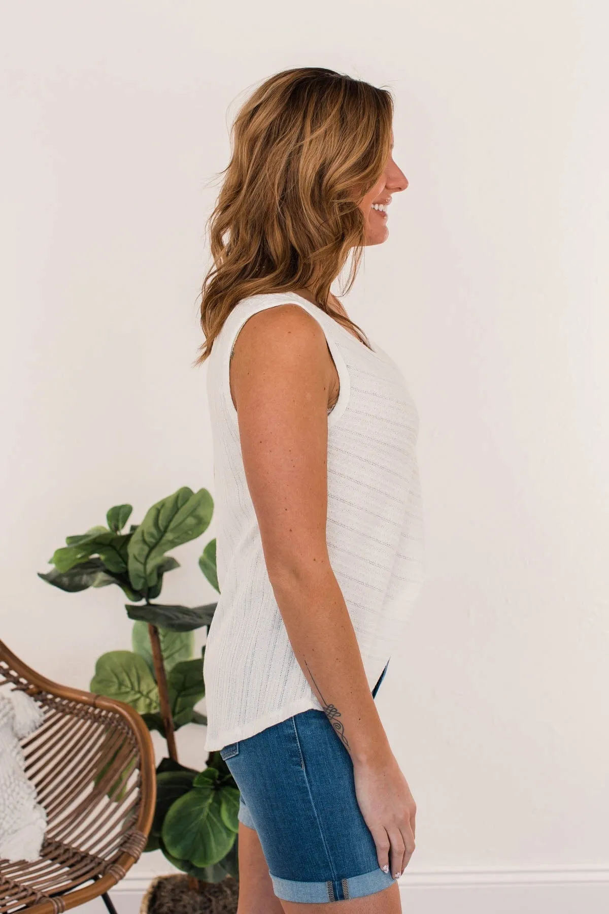 Envy Me Knit Tank Top- Ivory