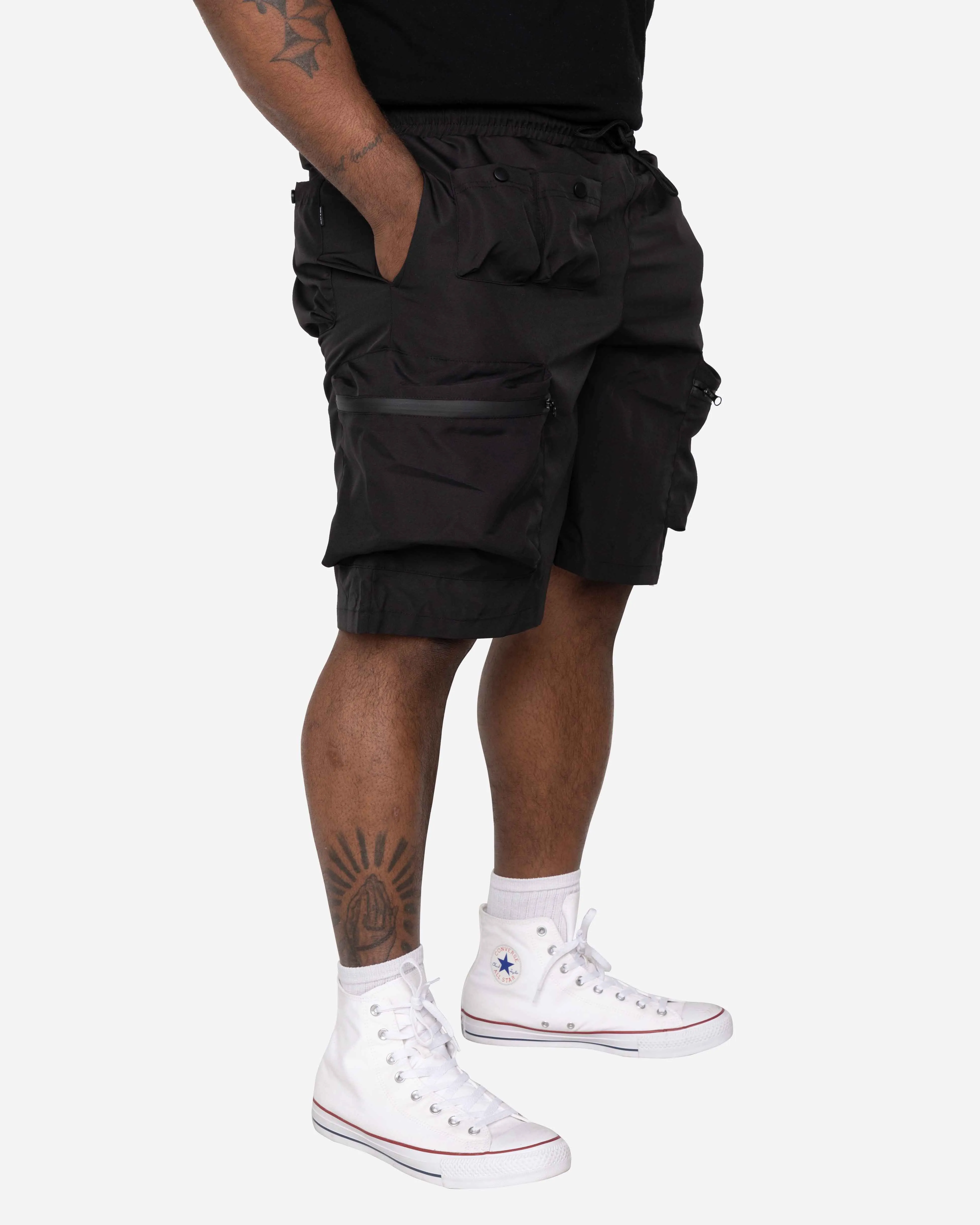 EPTM BIG N TALL COMBAT CARGO SHORTS-BLACK