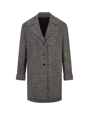 ERMANNO SCERVINO Herringbone Wool Midi Coat