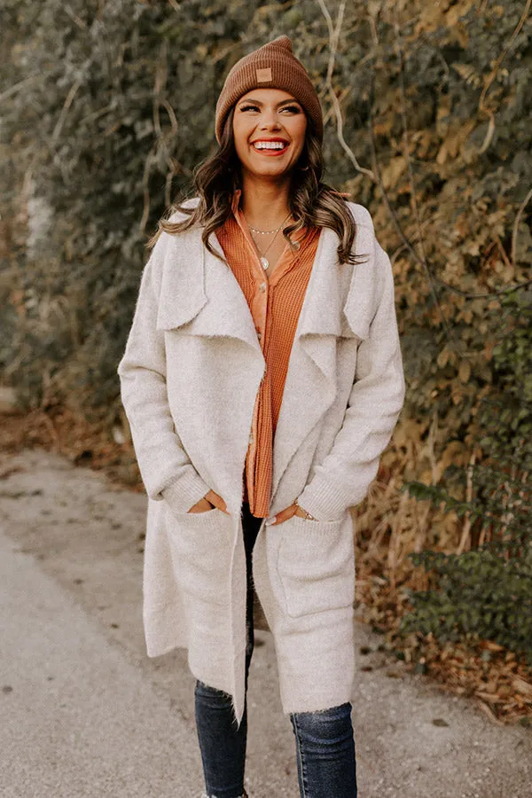 Fall Retreat Cardigan In Stone