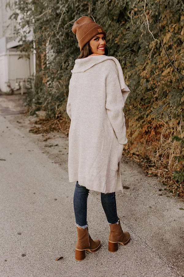 Fall Retreat Cardigan In Stone