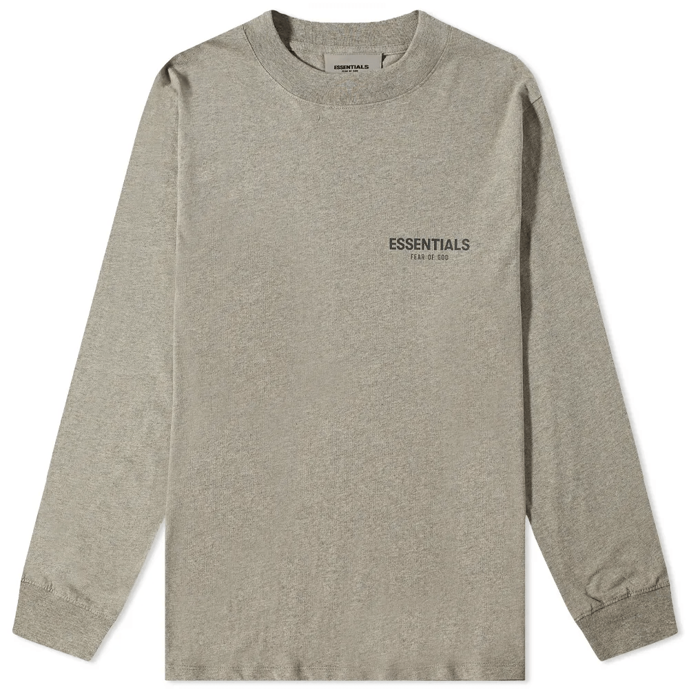 Fear of God ESSENTIALS Long Sleeve Summer Core Tee Dark Heather Oatmeal