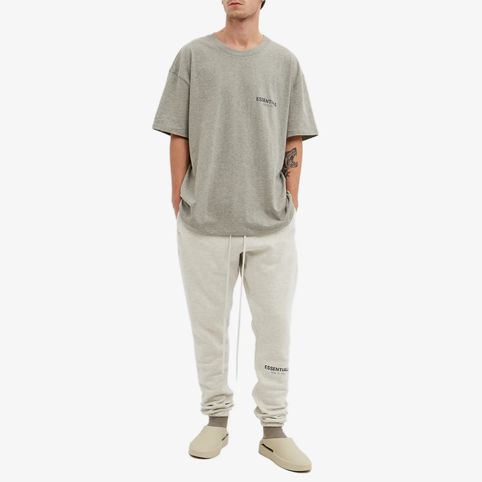 Fear of God ESSENTIALS Short Sleeve Tee 'Dark Heather Oatmeal'