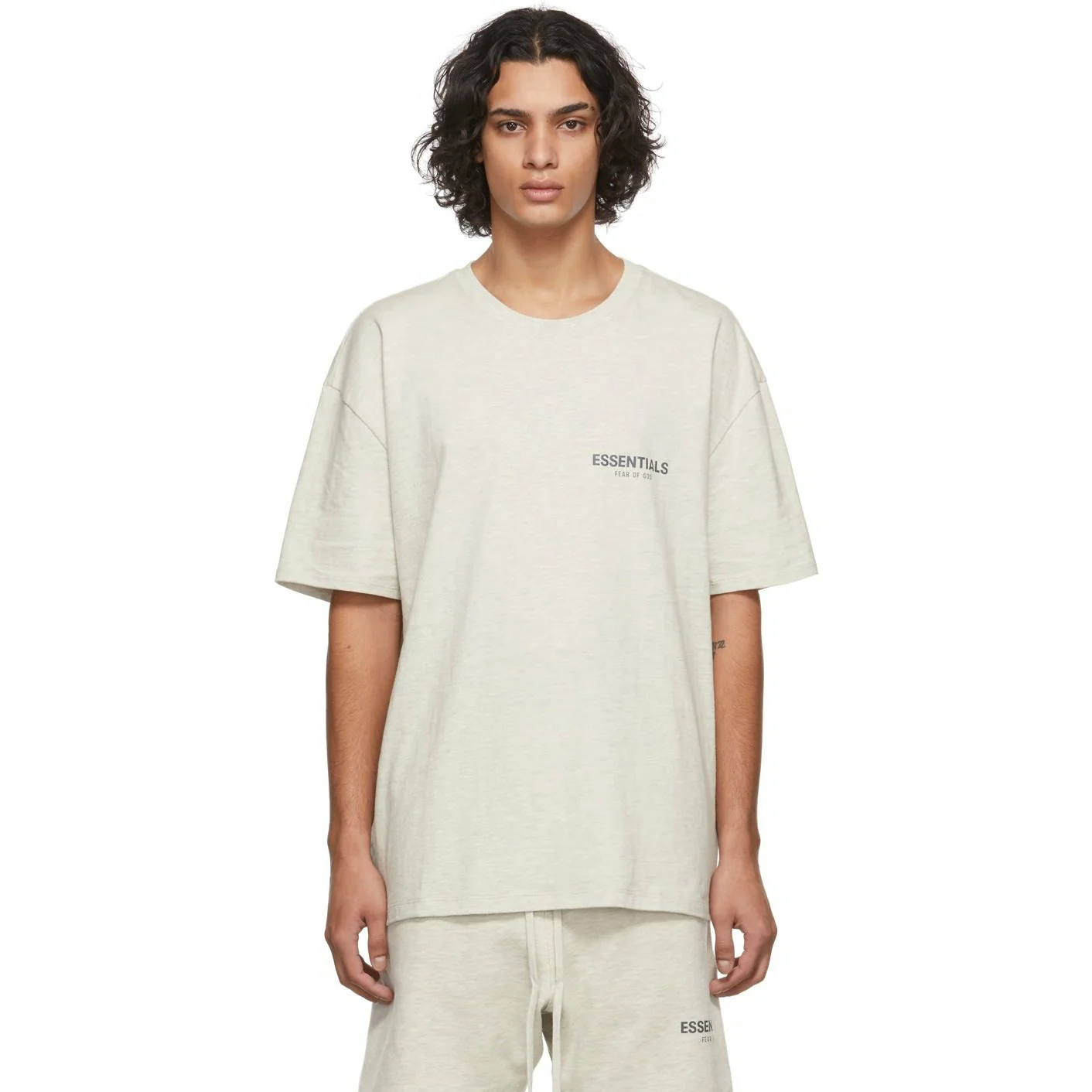 Fear of God ESSENTIALS Short Sleeve Tee 'Light Heather Oatmeal'