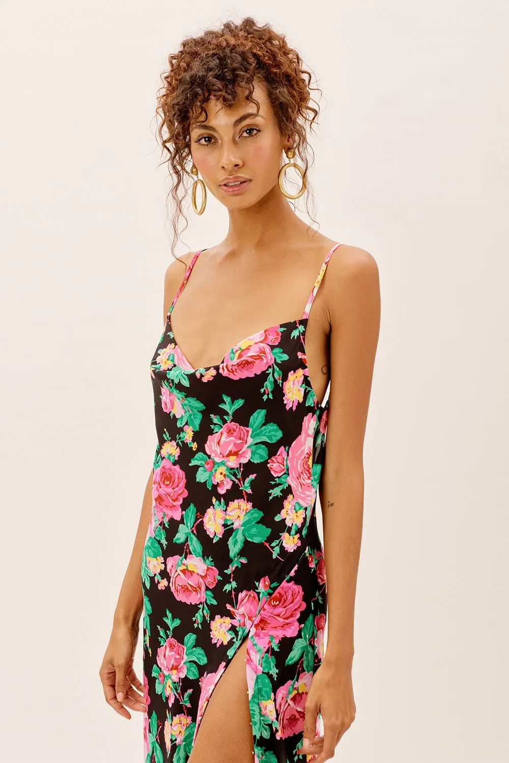 For Love & Lemons Becca Maxi Dress - Black Floral