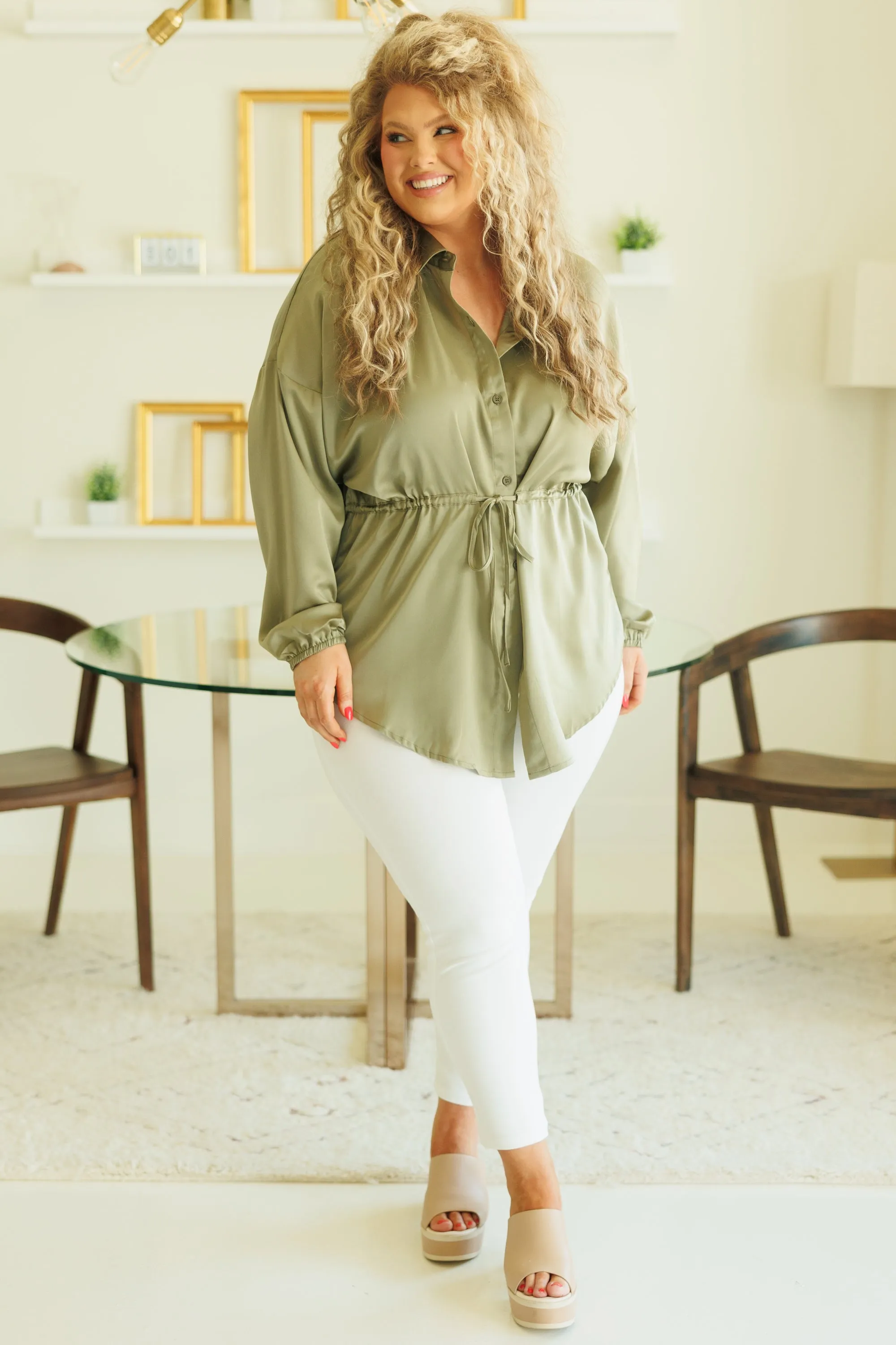 For The Weekend Blouse, Olive