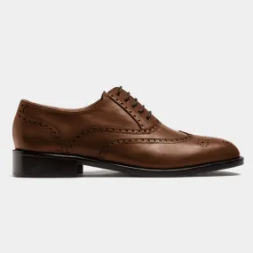 Full Brogue shoes in brown leather