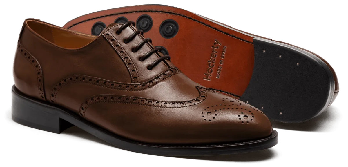 Full Brogue shoes in brown leather