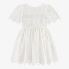 Girls Ivory Embroidered Chiffon Dress