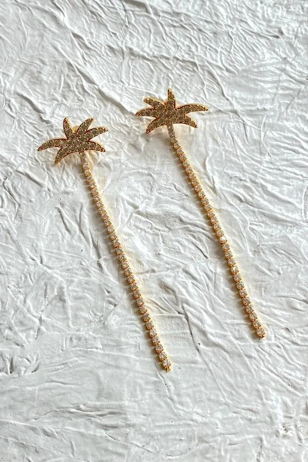 Heat Waves Fringe Earrings Gold