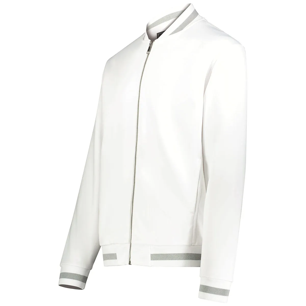 Holloway Men's White/Athletic Heather V-Street Full Zip Jacket