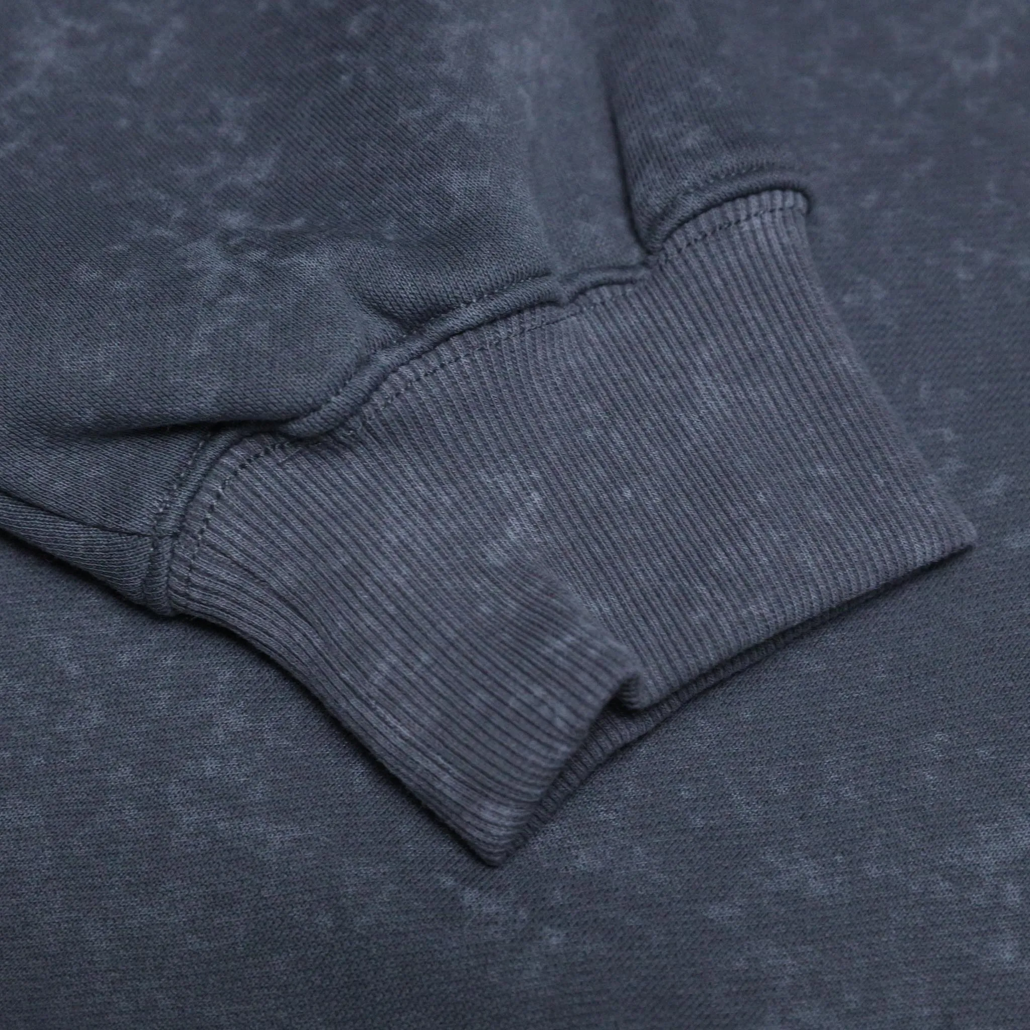 HOMME+ Old English Acid Wash Hoodie Charcoal