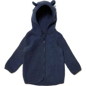 HutteliHut Cotton Fleece Fluffy Jacket w/ Ears, Navy