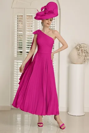 Invitations by Veni Chiffon Drape Sleeve Detail Dress - Magenta - 29870