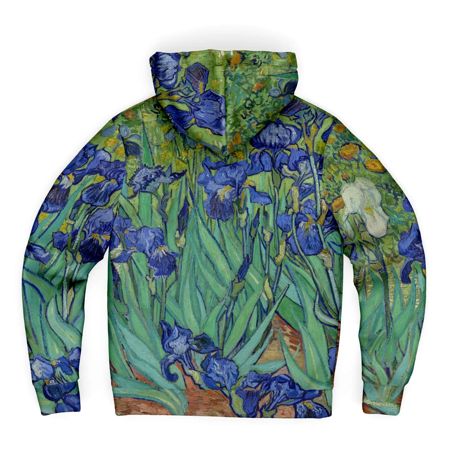 Irises by van Gogh Microfleece Zip-up Hoodie