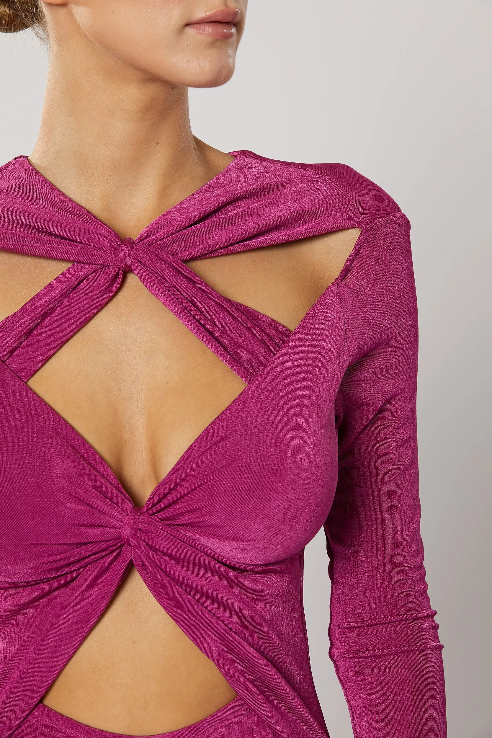 Ithaca Cut Out Dress - Fuchsia