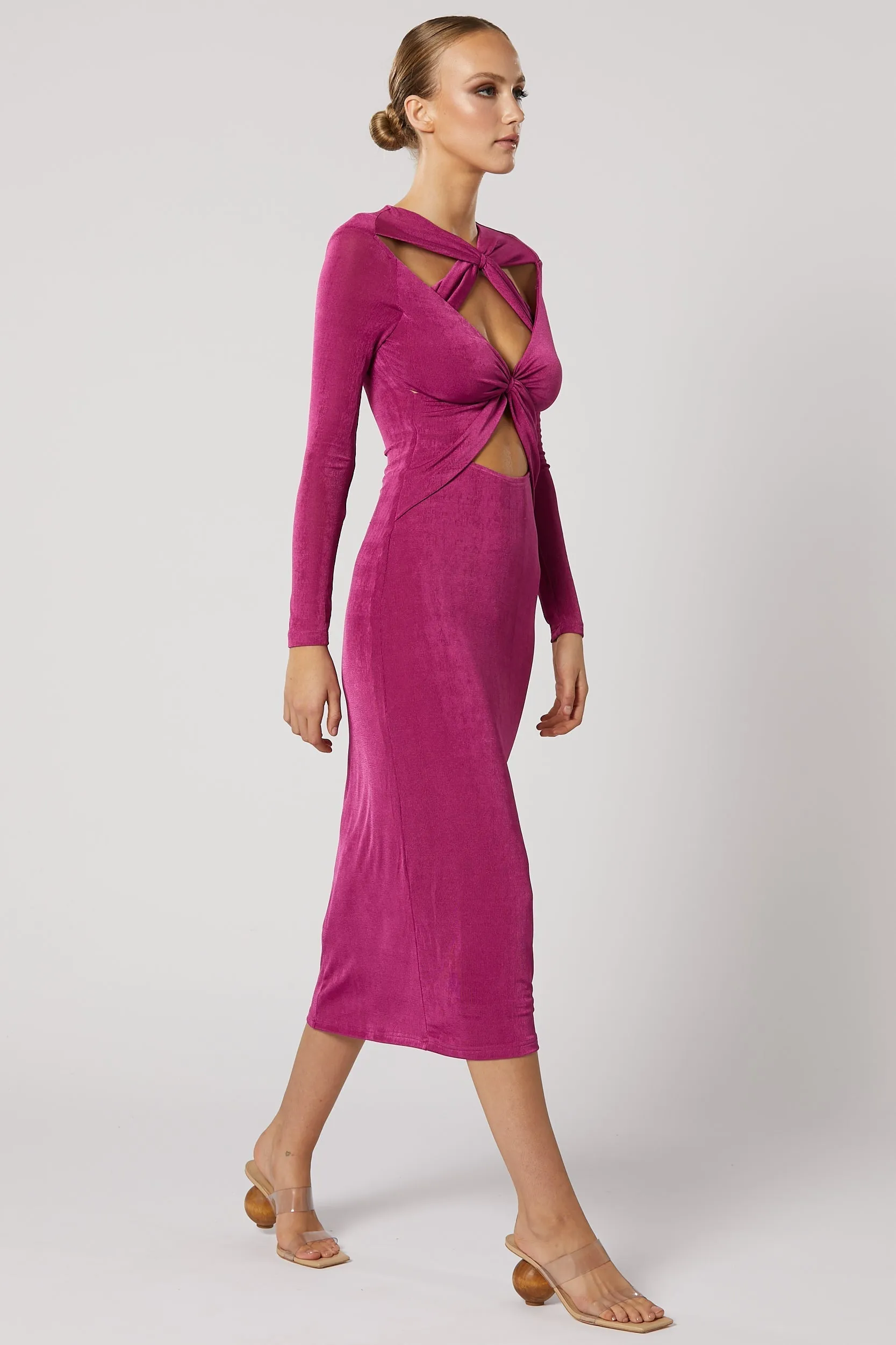 Ithaca Cut Out Dress - Fuchsia