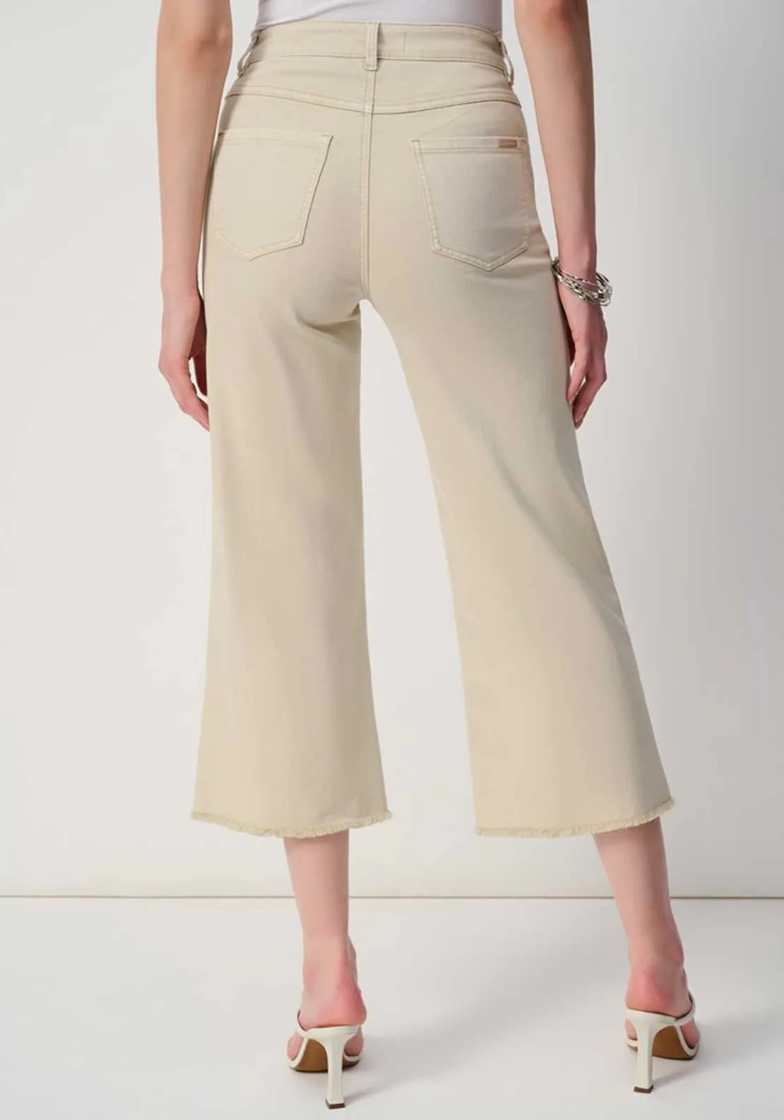 Joseph Ribkoff Embellished Culotte Jeans, Beige