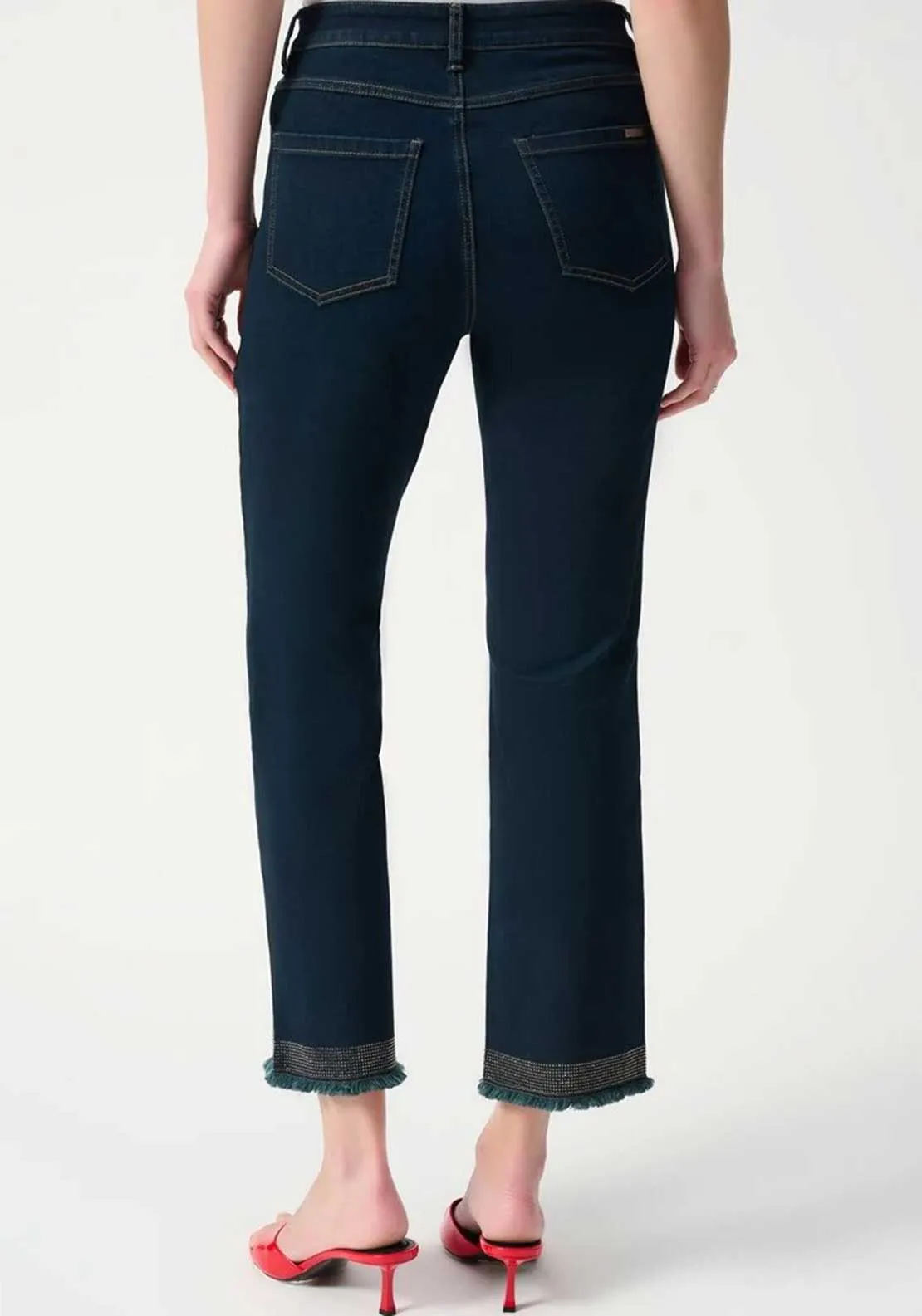 Joseph Ribkoff Embellished Straight Leg Jeans, Dark Blue