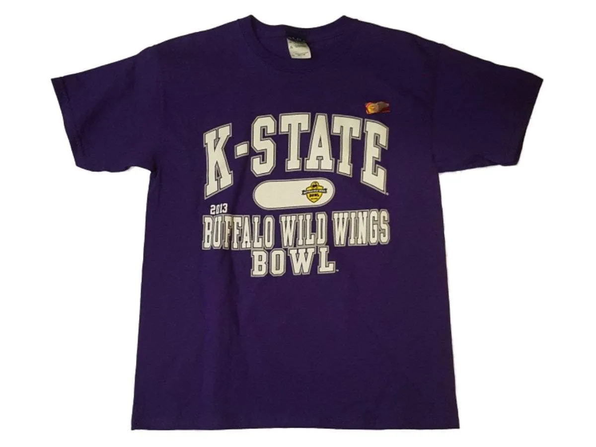 Kansas State Wildcats 2013 Buffalo Wild Wings Bowl Crew SS Purple T-Shirt (M)