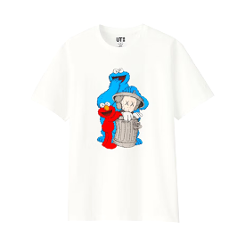 KAWS x Uniqlo x Sesame Street Companion Trash Can Tee