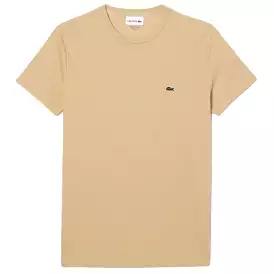 Lacoste Crew Neck Pima Cotton Jersey T Shirt (Beige) TH6709-51