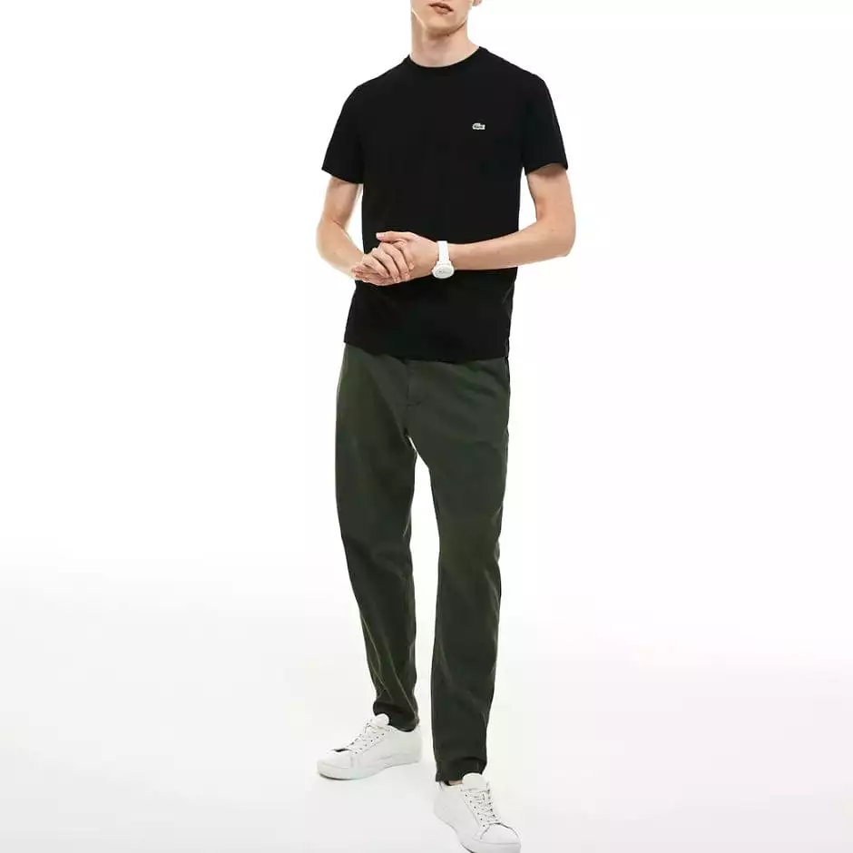 Lacoste Crew Neck Pima Cotton Jersey T Shirt (Black) TH6709-51