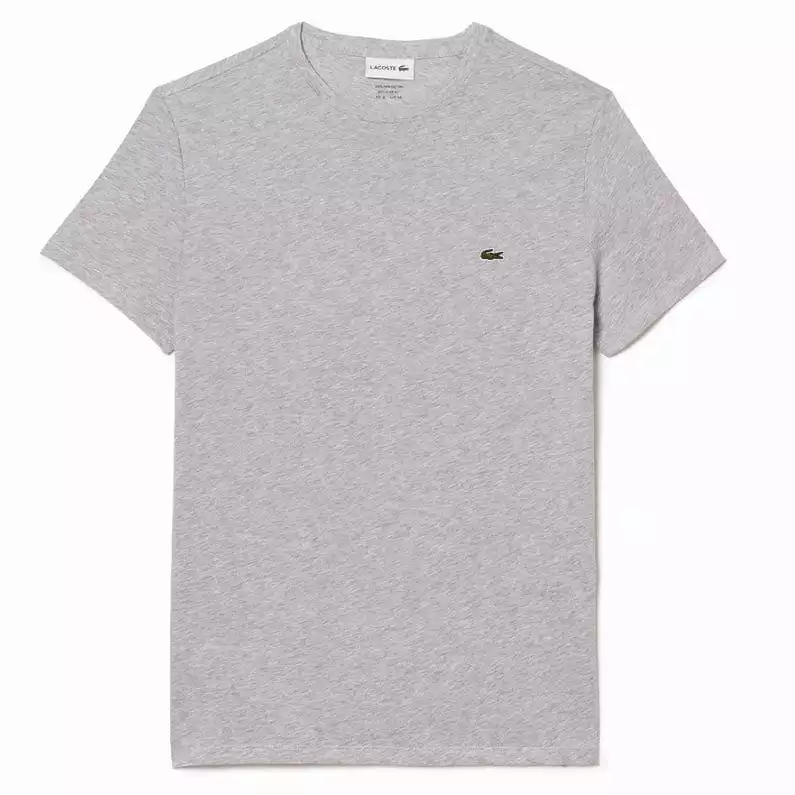 Lacoste Crew Neck Pima Cotton Jersey T Shirt (Grey Chine) TH6709-51