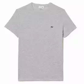 Lacoste Crew Neck Pima Cotton Jersey T Shirt (Grey Chine) TH6709-51