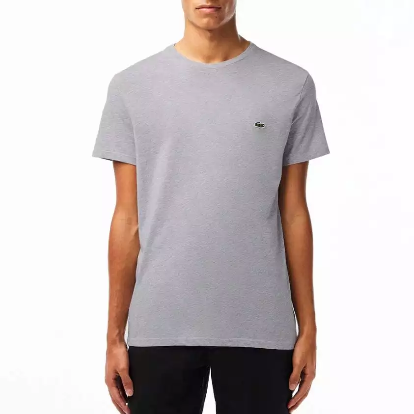 Lacoste Crew Neck Pima Cotton Jersey T Shirt (Grey Chine) TH6709-51